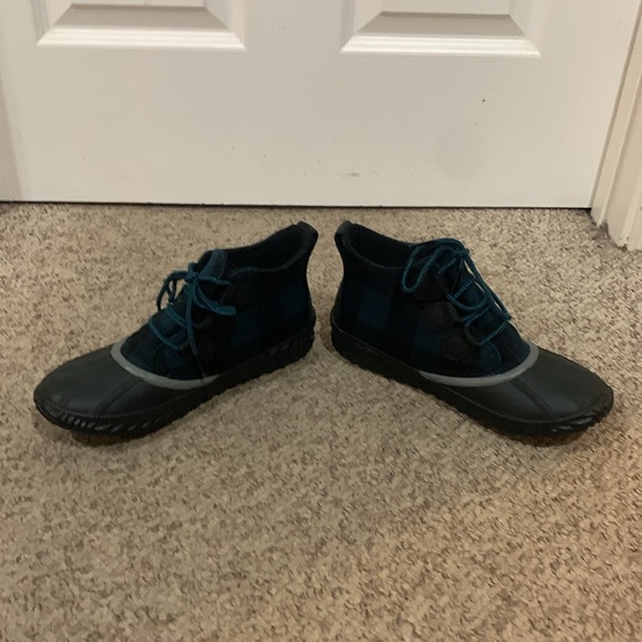 Sorel blue black plaid Out n About lace up boots sz 8 - Picture 4 of 7